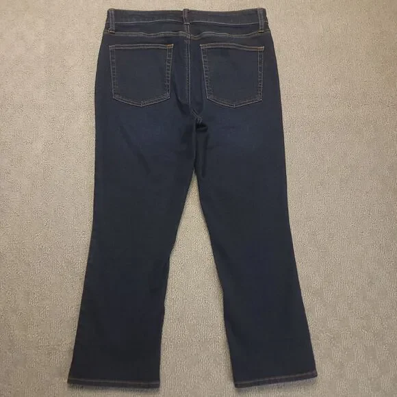 Talbots Jeans Womens 8 (32x24.5) Jeans Crop Flared Stretch Mid Rise Blue Denim - Picture 2 of 10